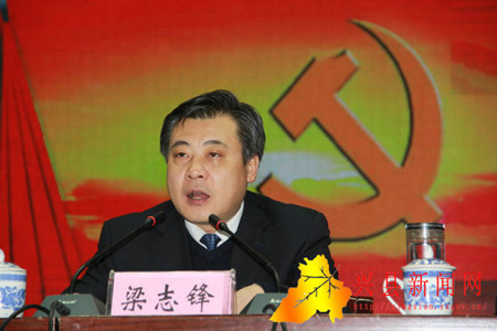 县委书记梁志锋代表中共兴县县委常委会作工作报告